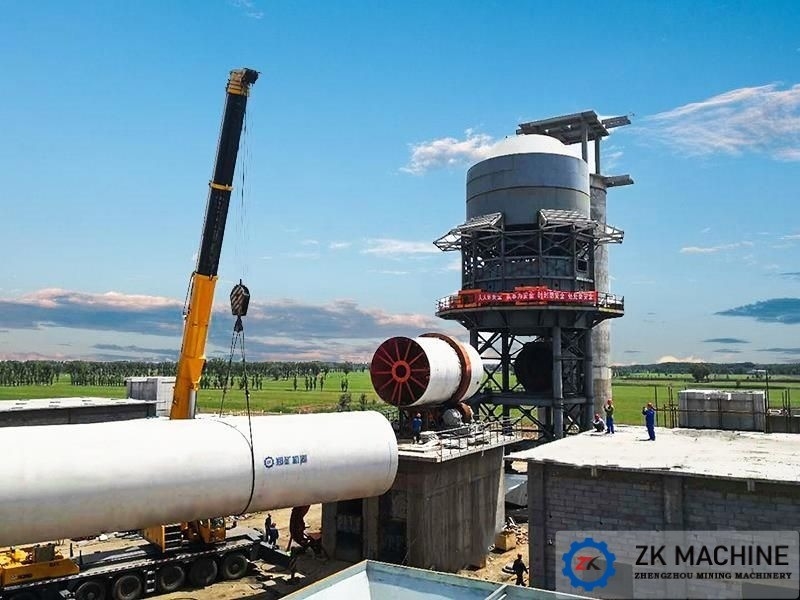 تصميم جديد 600 T / D معدات خط إنتاج الجير النشط مع سخان